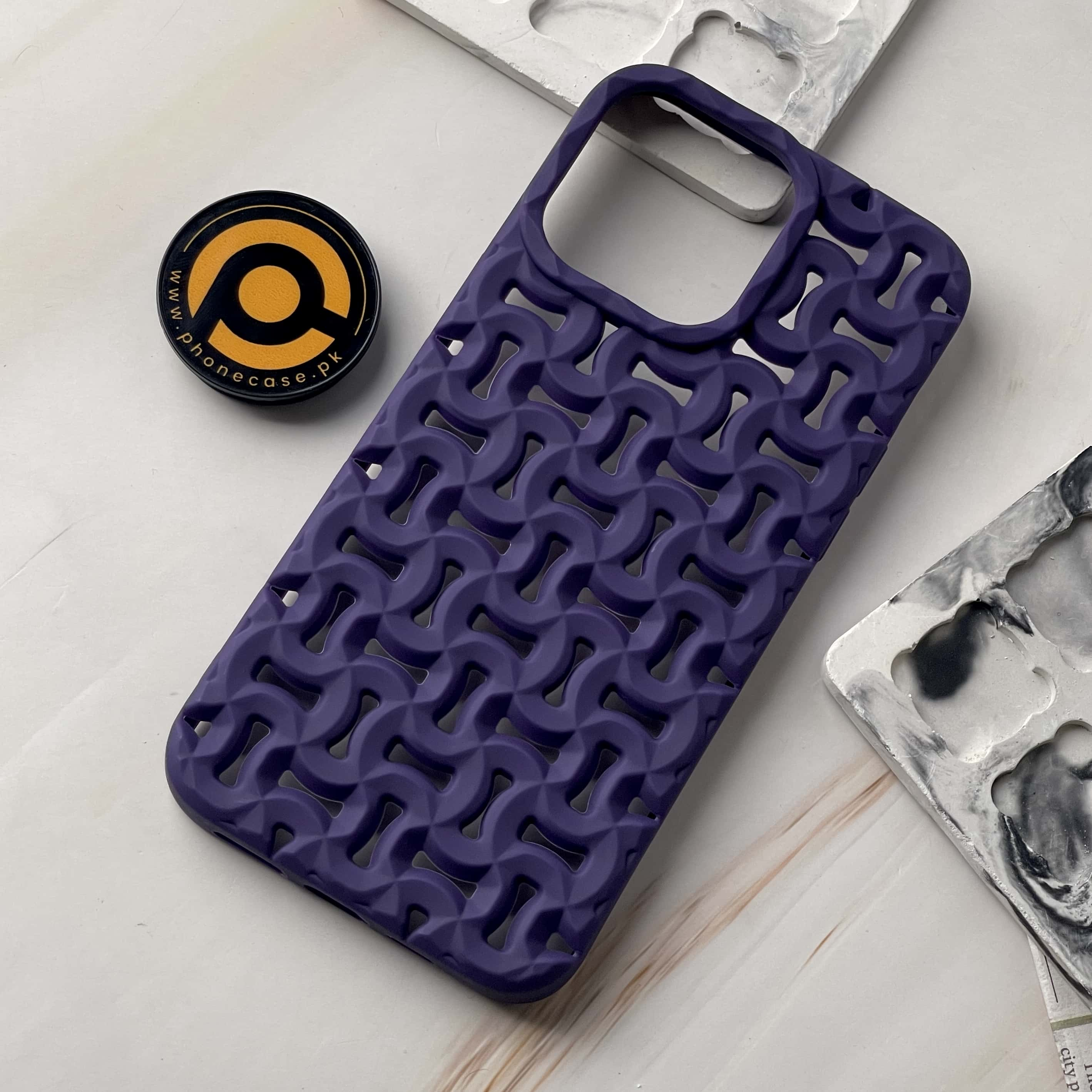 iPhone 14 Pro Cross Cut Pattren Silicon Case