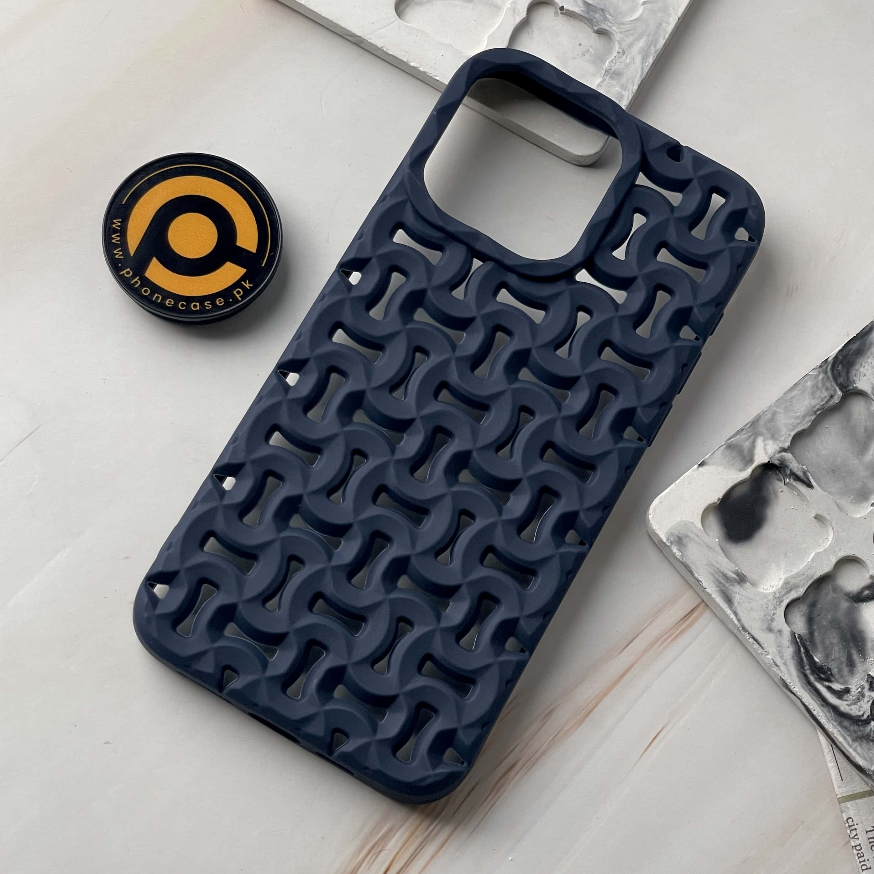 iPhone 14 Pro Cross Cut Pattren Silicon Case