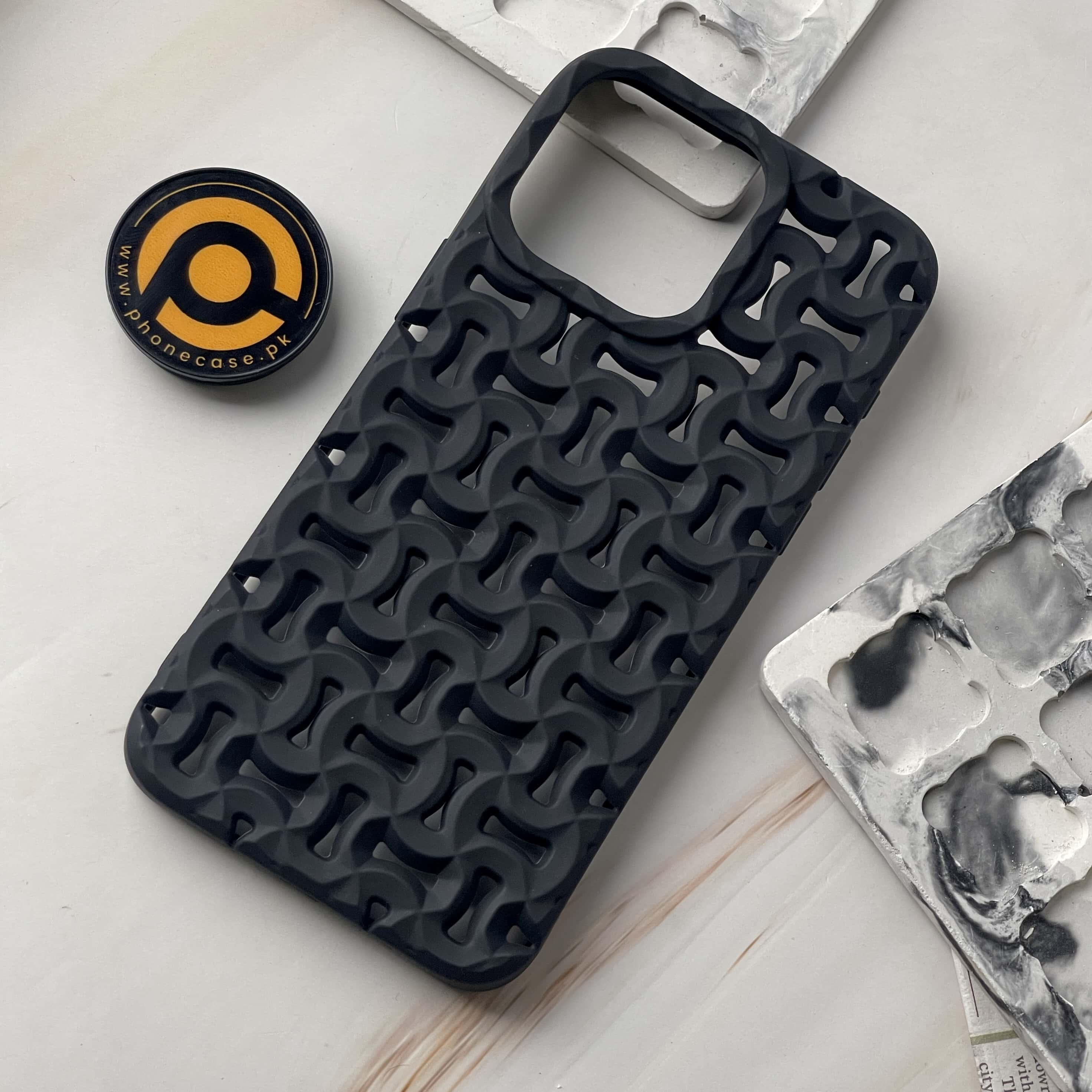 iPhone 15 Pro Max Cross Cut Pattren Silicon Case