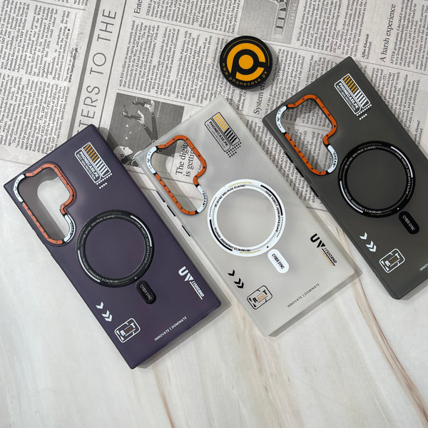 Samsung Galaxy S24 Ultra - Mechanical Vortex Matte Case With Built-in Magsafe