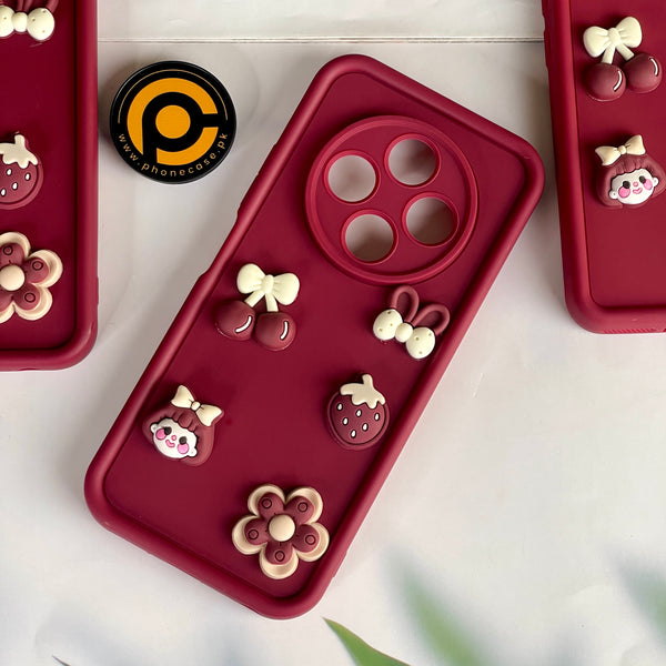 Tecno Spark 30C Cute 3D Cherry Flower Icons Silicon Case