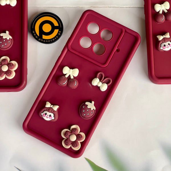Tecno Camon 30s Cute 3D Cherry Flower Icons Silicon Case