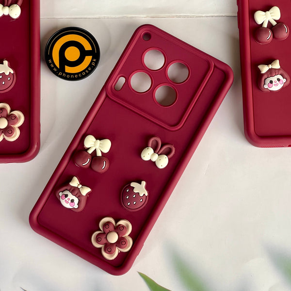 Tecno Camon 30 Cute 3D Cherry Flower Icons Silicon Case