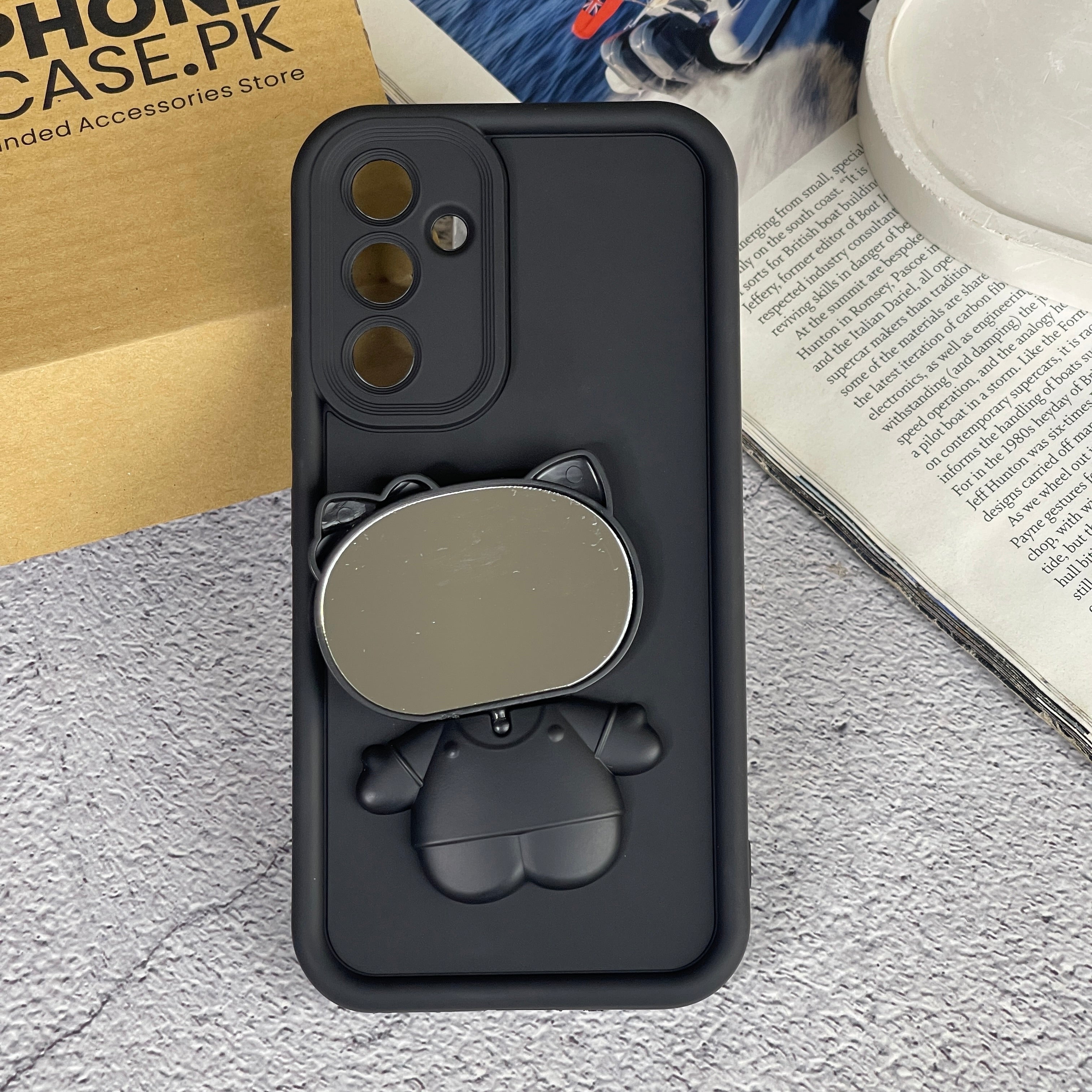 Samsung Galaxy A54 - 3D Cute Kitty Case with Built-In Mirror & Stand