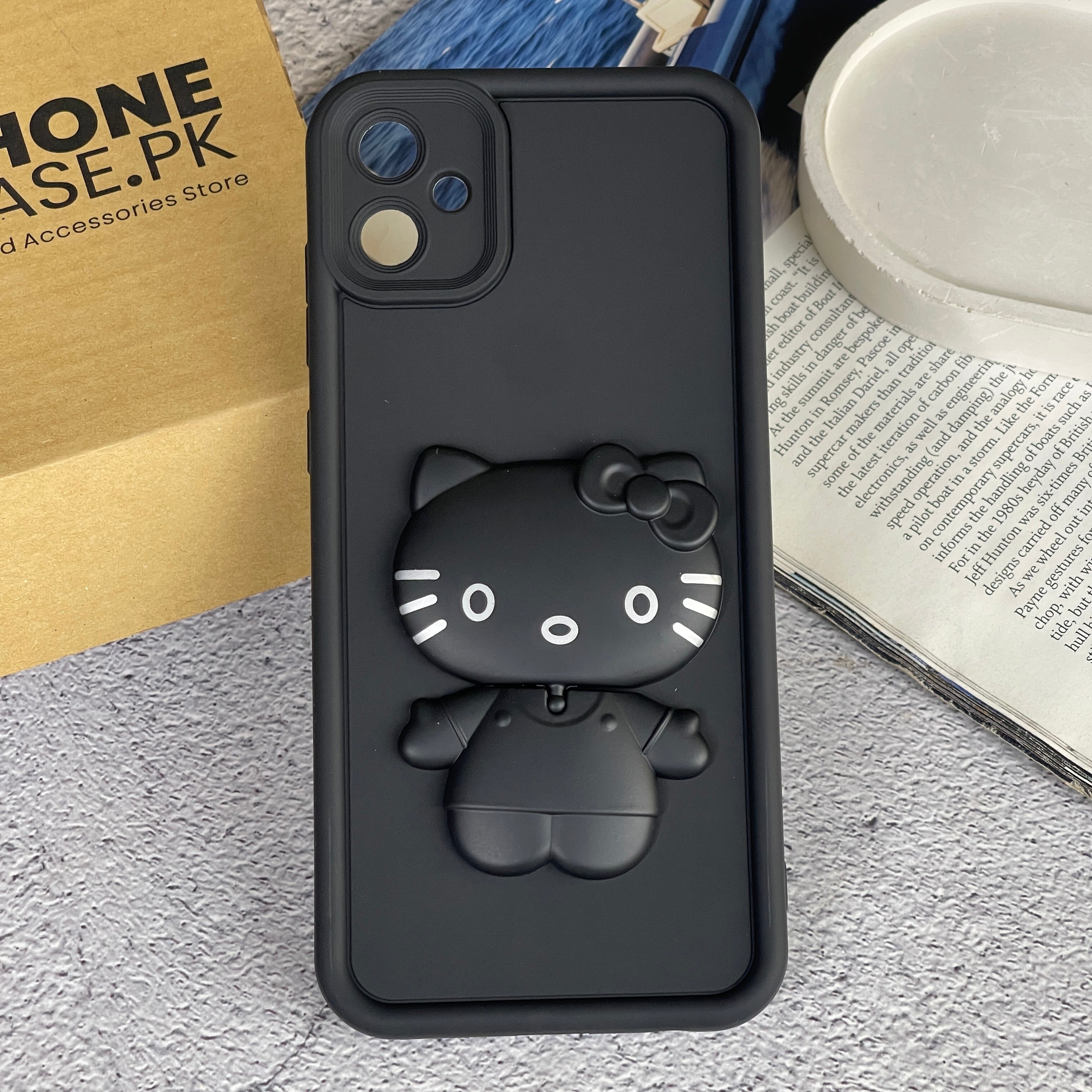 Galaxy A05 - 3D Cute Kitty Case with Built-In Mirror & Stand