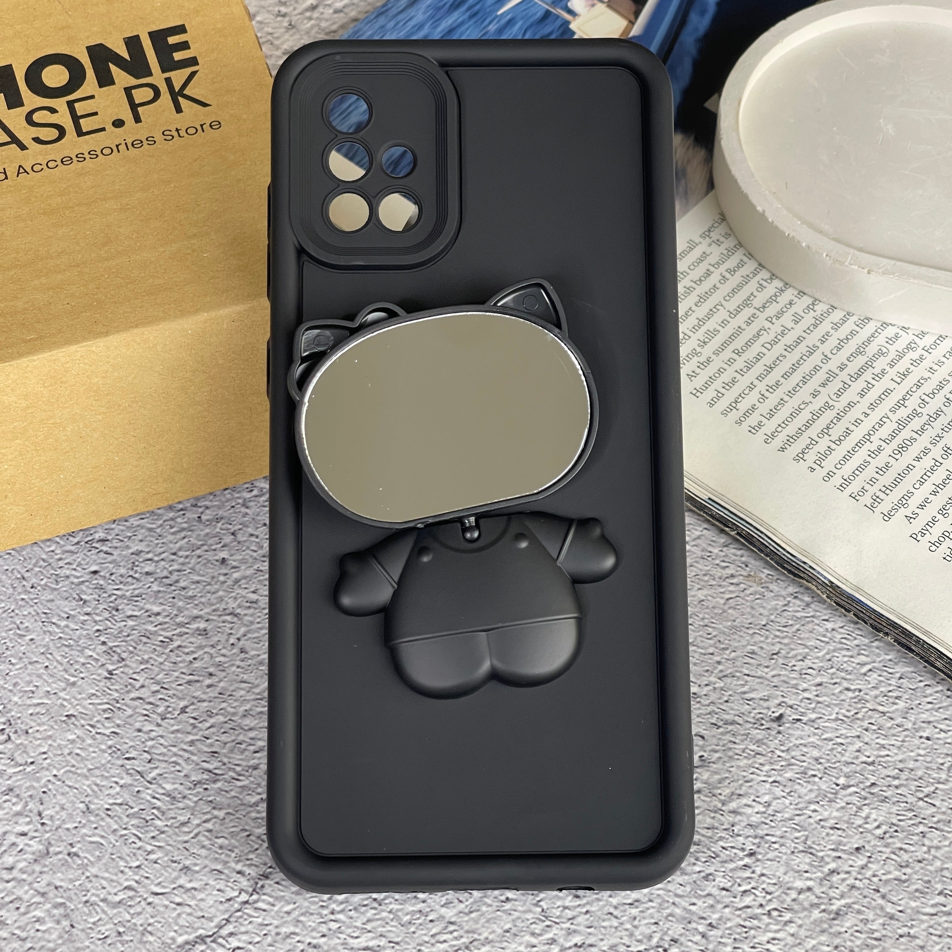 Samsung Galaxy A71 - 3D Cute Kitty Case with Built-In Mirror & Stand