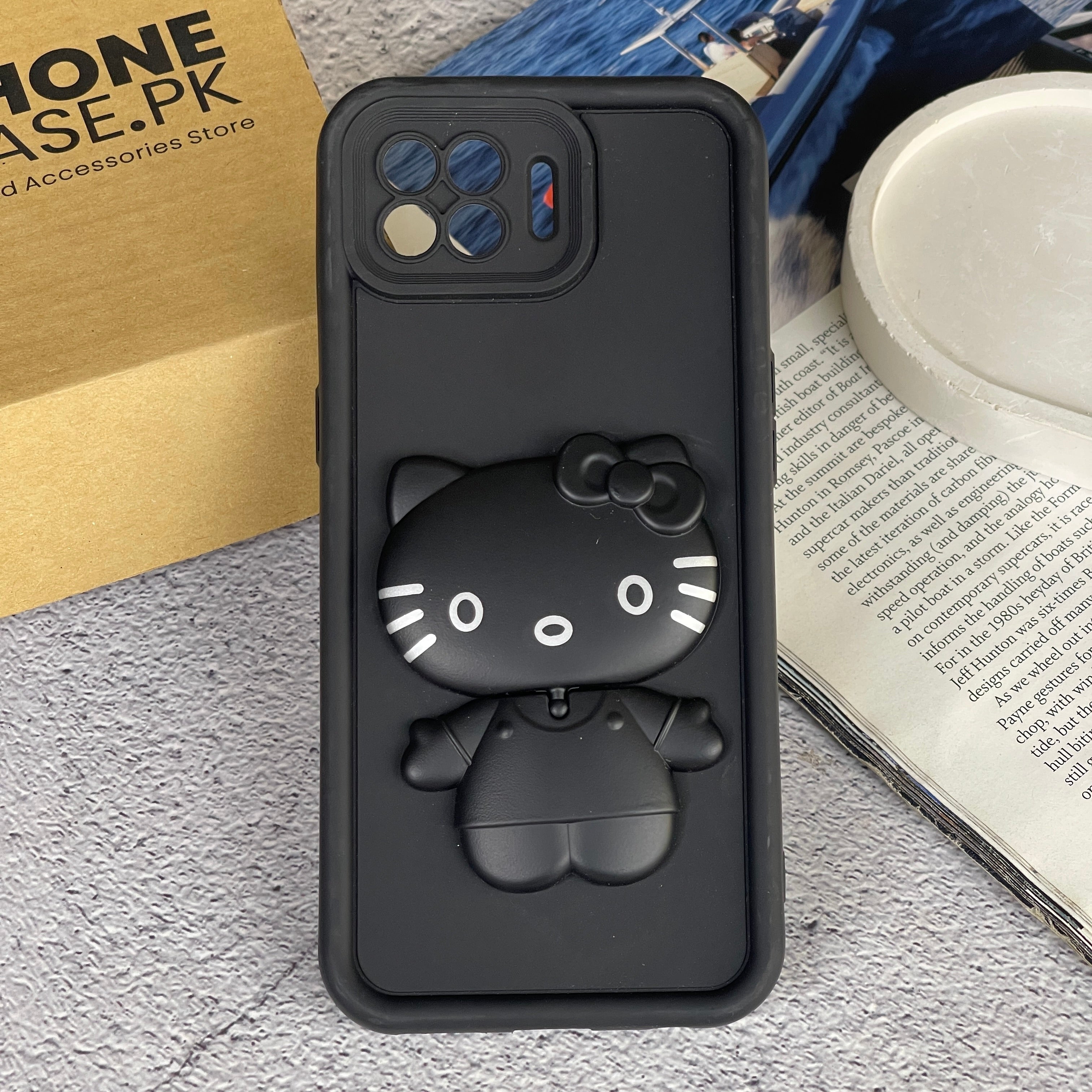 Oppo F17 Pro /A93 4G/ RENO 4 LITE - 3D Cute Kitty Case with Built-In Mirror & Stand