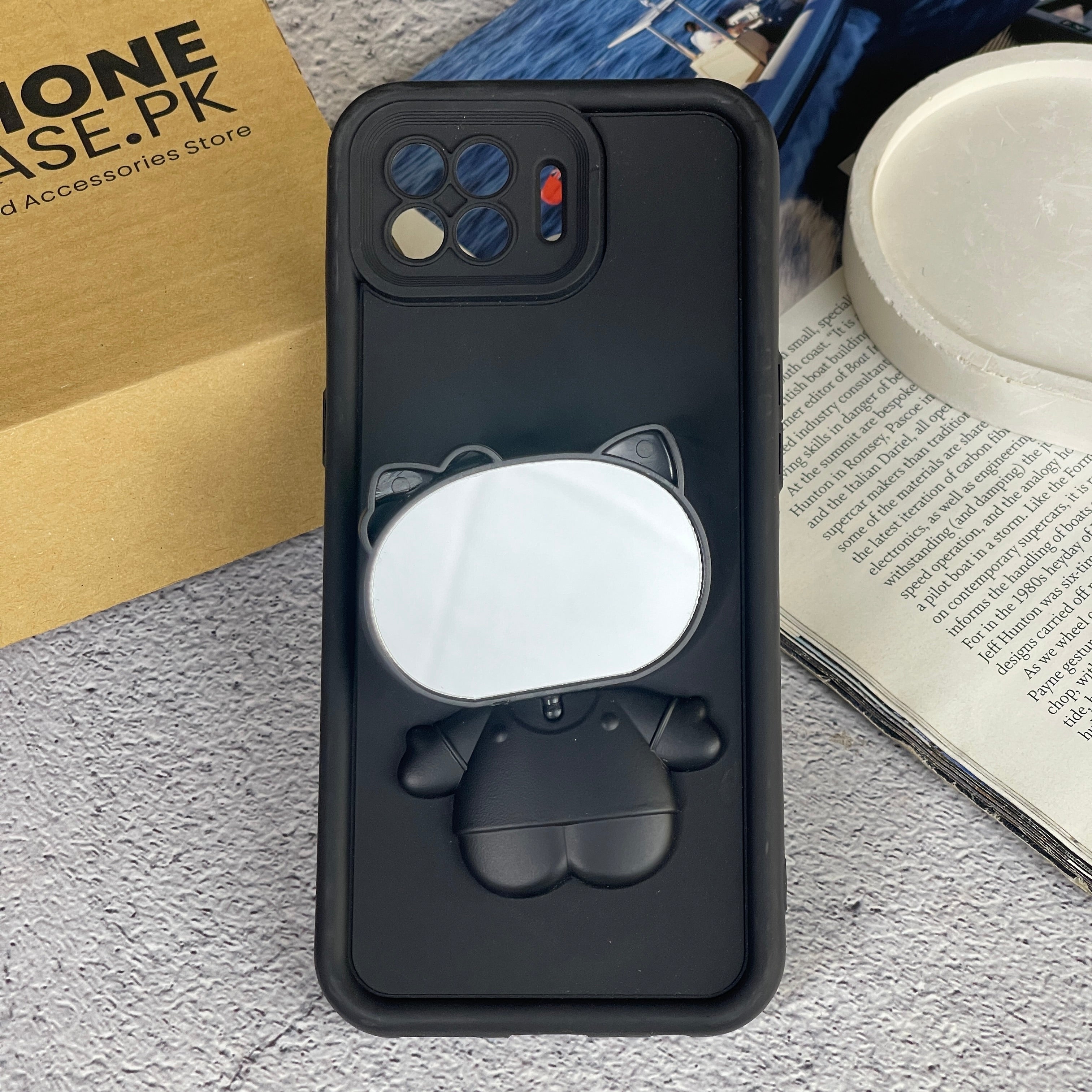 Oppo F17 Pro /A93 4G/ RENO 4 LITE - 3D Cute Kitty Case with Built-In Mirror & Stand