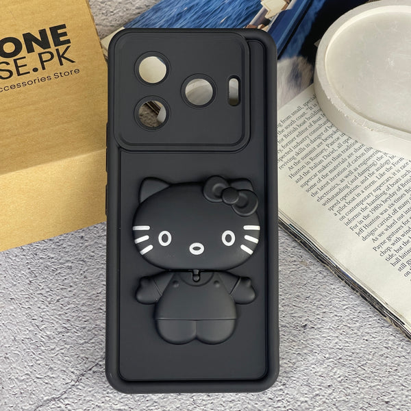 Tecno Camon 30 Pro - 3D Cute Kitty Case with Built-In Mirror & Stand