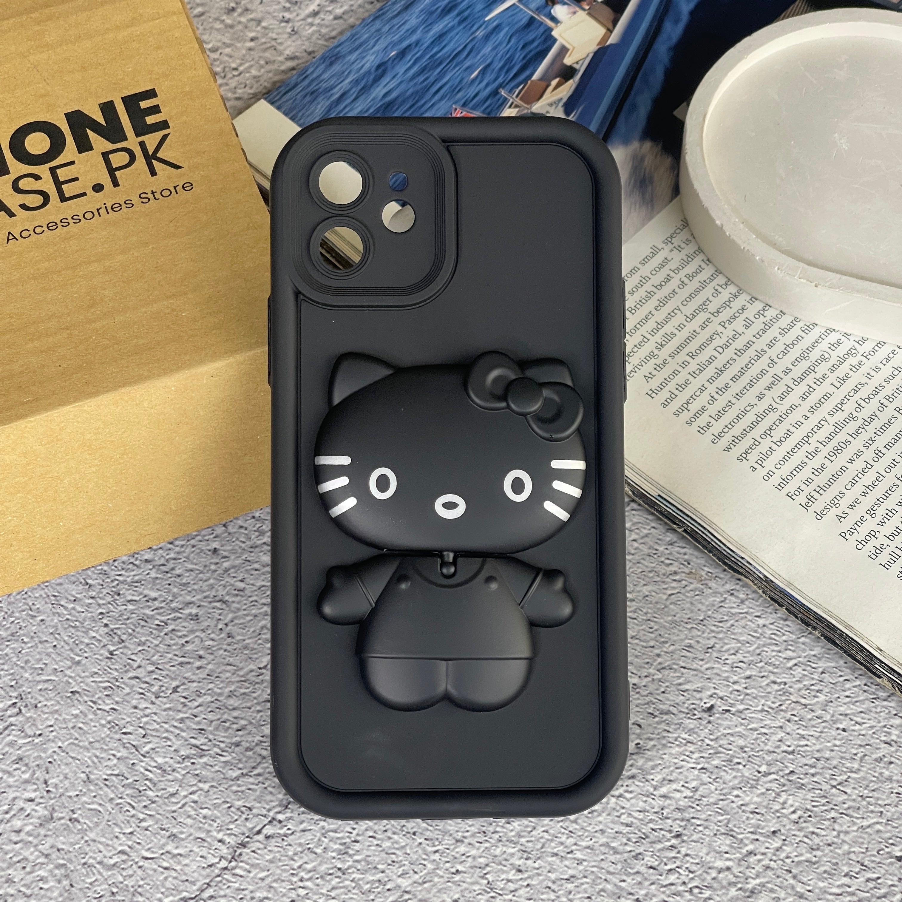 iPhone 12 - 3D Cute Kitty Case with Built-In Mirror & Stand