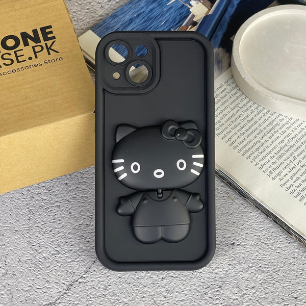 iPhone 14 - 3D Cute Kitty Case with Built-In Mirror & Stand