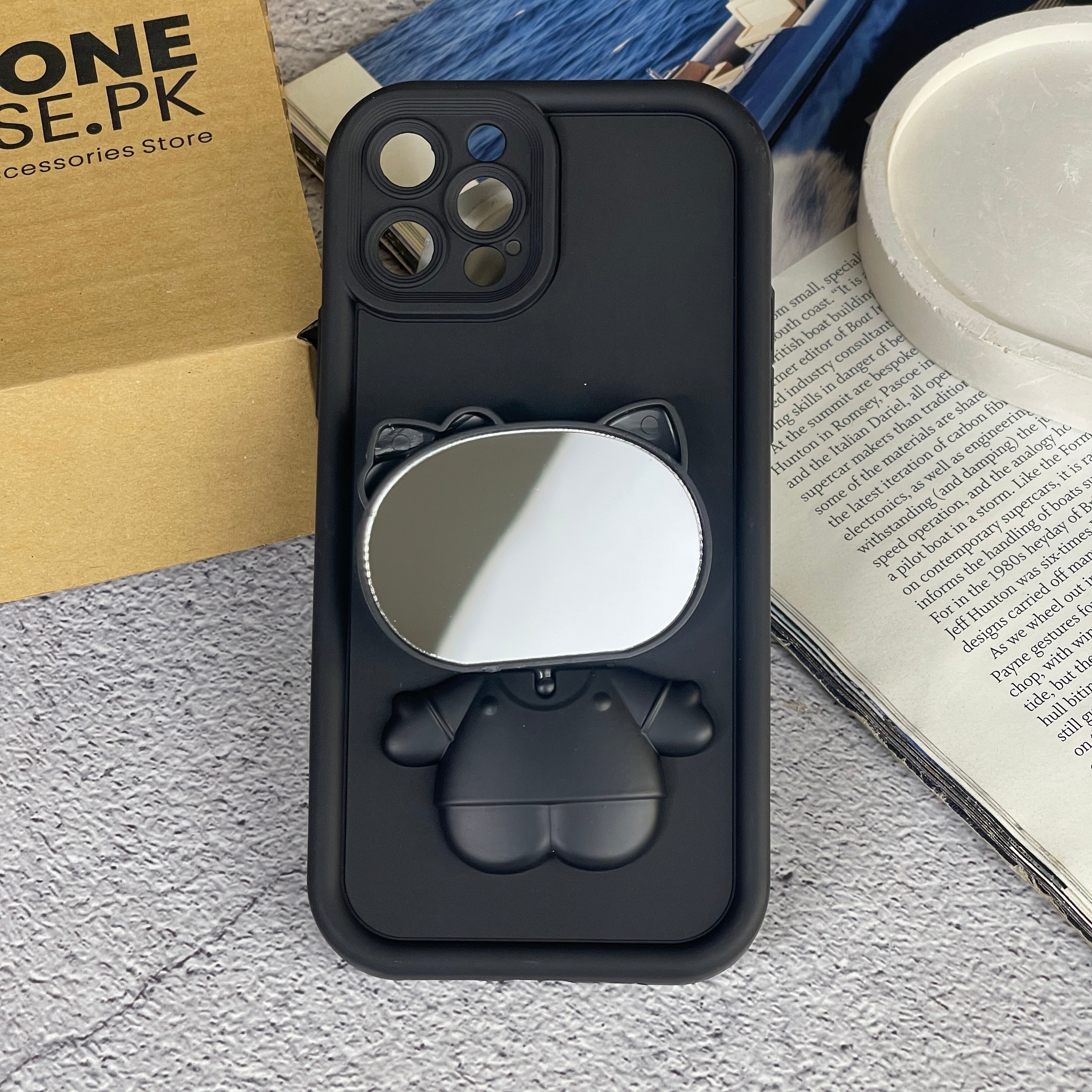 iPhone 11 Pro - 3D Cute Kitty Case with Built-In Mirror & Stand