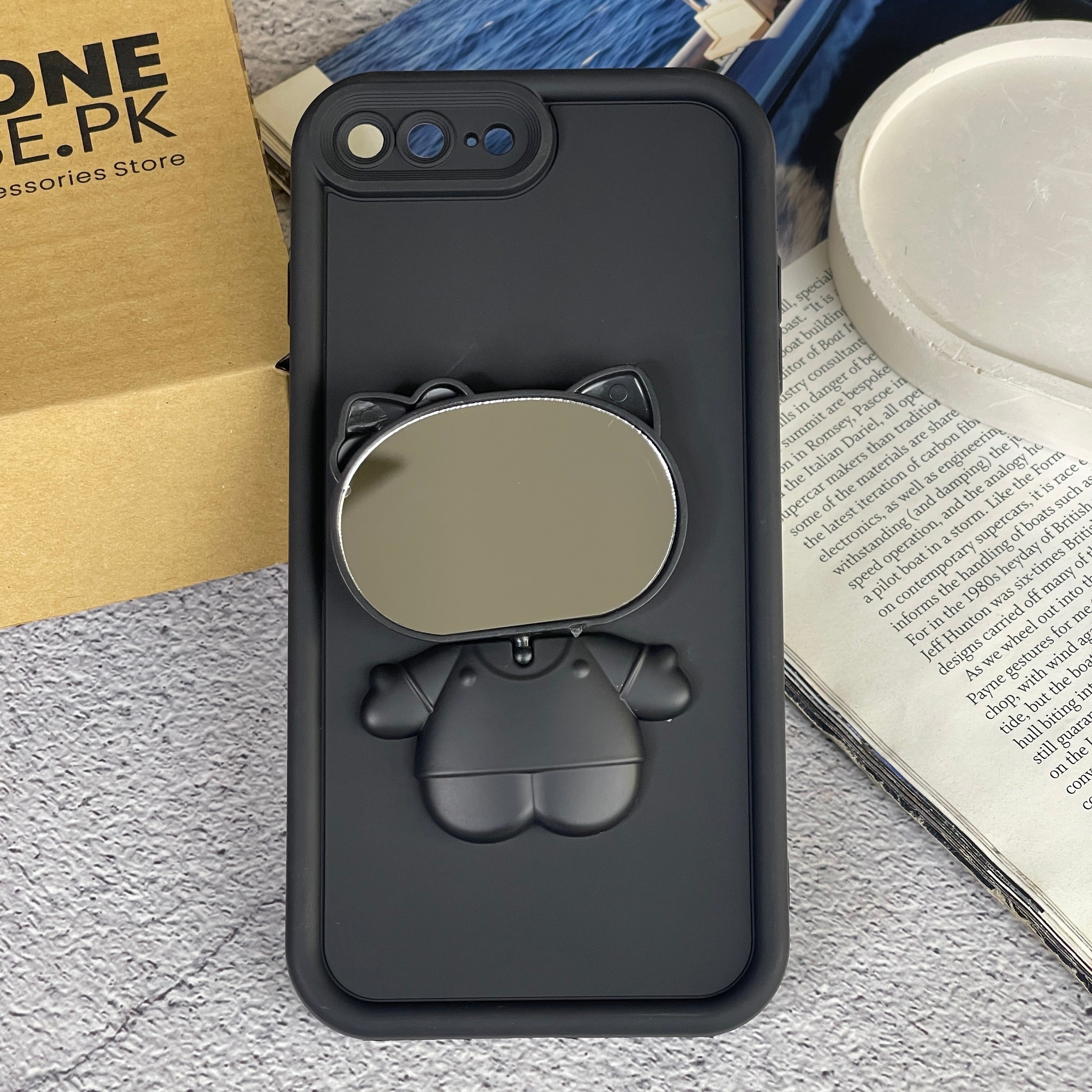 iPhone 7 Plus/8 Plus - 3D Cute Kitty Case with Built-In Mirror & Stand