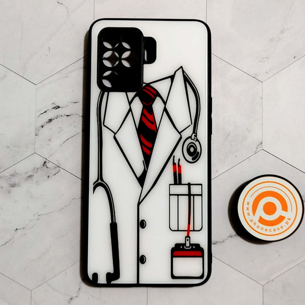 Oppo F19 Pro/ A94 4g/ Reno 5 Lite  - Doctor Costume - Premium Printed Glass soft Bumper Shock Proof Case CS-21858 CS-21856