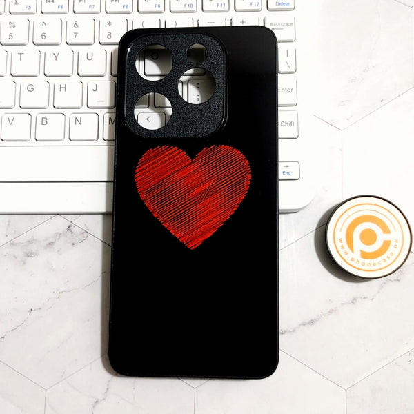 Infinix Smart 8 - Heart Design 1 - Premium Printed Glass soft Bumper Shock Proof Case CS-22467