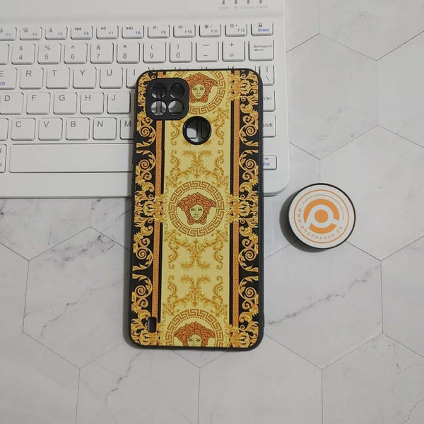 Realme C21 - CLAXA Versace - Premium Printed Glass soft Bumper shock Proof Case CS-22428