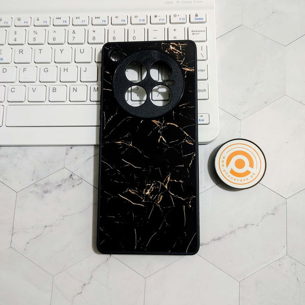 Infinix Zero 40 - Black Marble Design - Premium Printed Glass soft Bumper shock Proof Case CS-22506