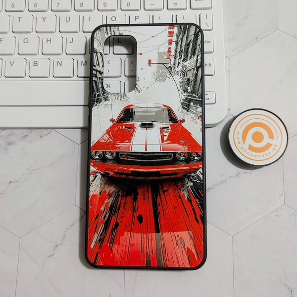 Vivo V19 - Red Muscle Car Thrill - Premium Printed Glass soft Bumper shock Proof Case CS-22580