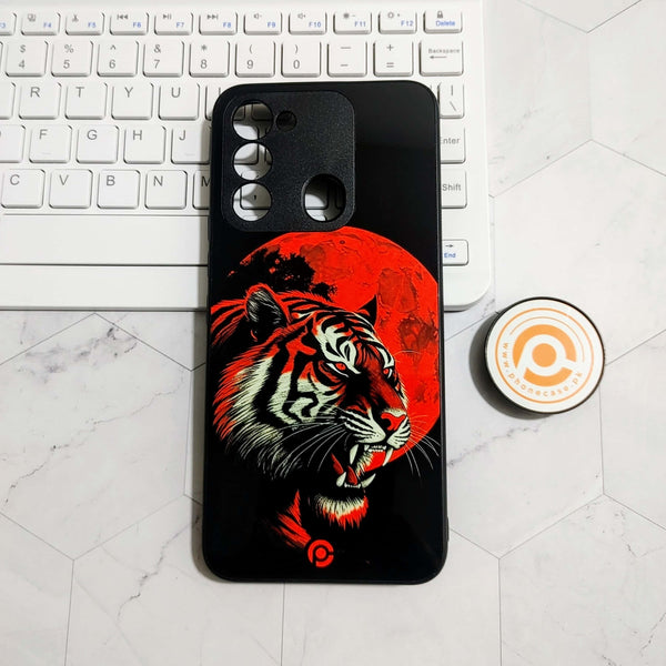 Tecno Spark 8C  Tiger Design 8 2.0  Premium Printed Glass soft Bumper shock Proof Case CS-22602