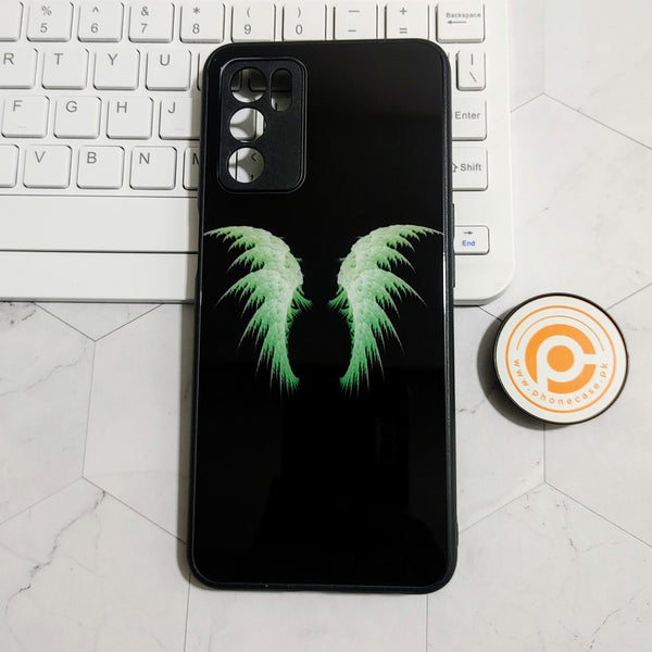 OPPO A16 - Angel Wings - Premium Printed Glass soft Bumper shock Proof Case CS-22585