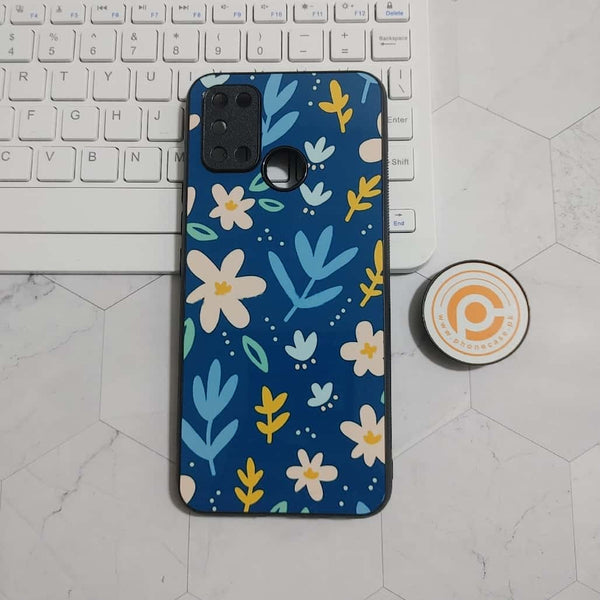 Realme 7i - Floral Design - Premium Printed Glass soft Bumper Shock Proof Case CS-22621