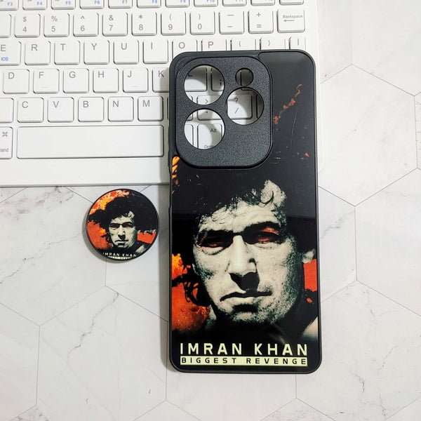 Infinix Hot 40/Hot 40 Pro - Imran Khan Biggest Revenge - Premium Printed Glass soft Bumper Shock Proof Case CS-22613