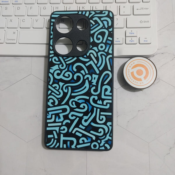 Redmi Note 13 Pro / Poco M6 Pro  -  Doodle Design- Premium Printed Glass soft Bumper Shock Proof Case  CS-24259