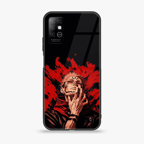 Infinix Note 8 - Bloody Sukuna  - Premium Metal Printed soft Bumper shock Proof Case