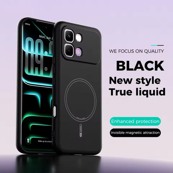 Infinix Note Edge 5G - Luxury Liquid Silicone NeoShell Magnetic Case Soft Touch Anti-Scratch Cover