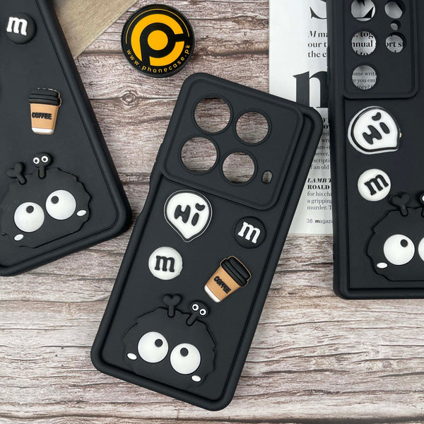 Infinix Note 40 4G Cute 3D Briquette m&m icons Liquid silicon Case