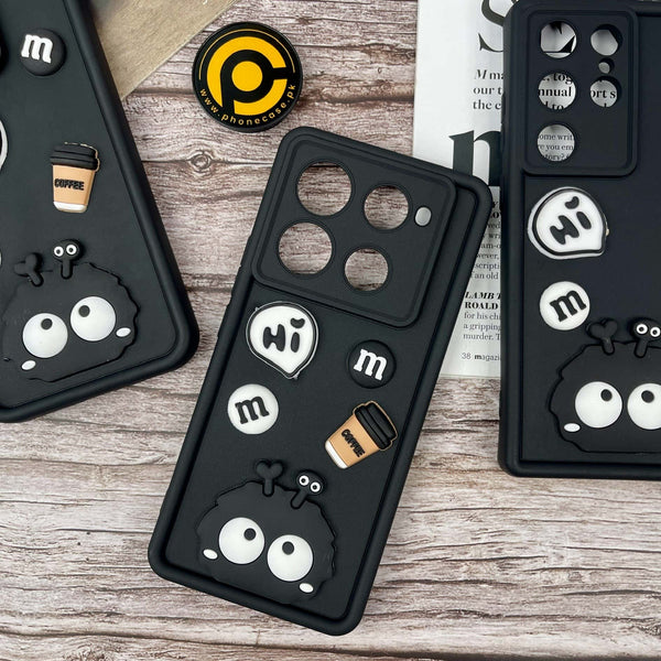 Infinix Note 40 Pro 4G/ Note 40 Pro Plus - Cute 3D Briquette m&m icons Liquid silicon Case