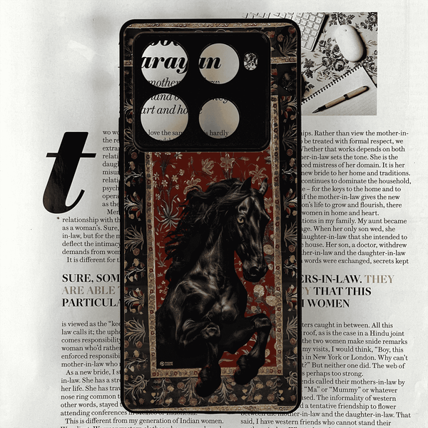 Infinix Note 40 Pro 4G - Persian Calligraphy Art 26 - Royal Black Horse - Premium Phone Case