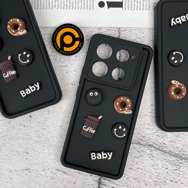 Infinix Note 40 Pro 4G/ Note 40 Pro Plus - Donut Coffee & Cookie Delight Icons Liquid Silicon Case