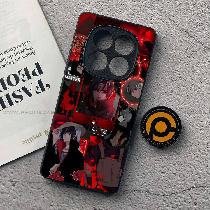 Redmi Note 14 Pro Plus 5G - Itachi Aesthetic - Premium Printed Glass soft Bumper Shock Proof Case