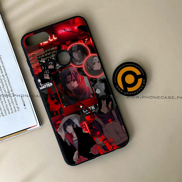 HUAWEI Y7 PRIME (2018) - Itachi Aesthetic - Premium Printed Glass soft Bumper Shock Proof Case