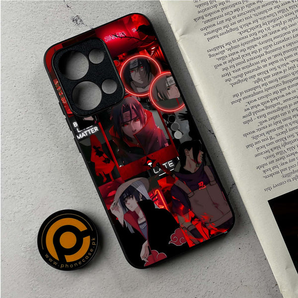 Oppo Reno 13 - Itachi Aesthetic - Premium Metal Printed Soft Bumper Shockproof Case