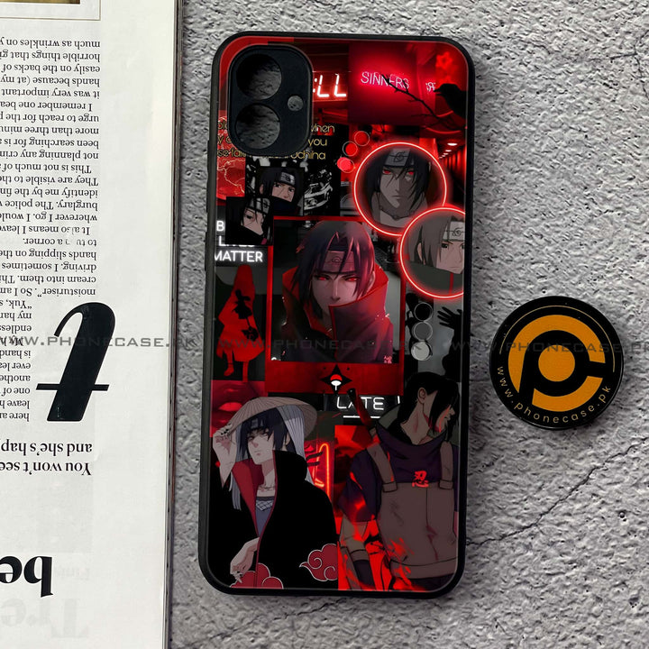 Samsung Galaxy A04e -     Itachi Aesthetic - Premium Printed Glass soft Bumper Shock Proof Case