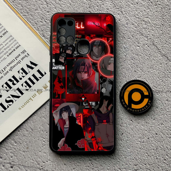 Samsung Galaxy A21s - Itachi Aesthetic - Premium Printed Glass soft Bumper Shock Proof Case