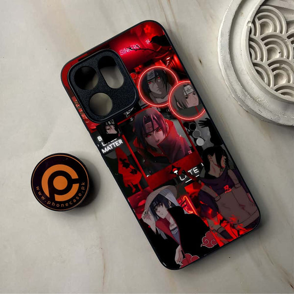 Oppo Reno 14F -  Itachi Aesthetic - Premium Metal Printed Soft Bumper Shockproof Case