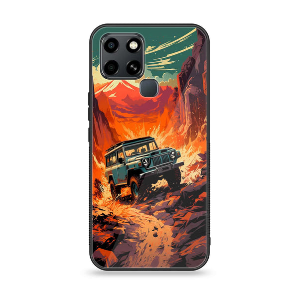 Infinix Smart 6 - Jeep Offroad -  Premium Printed Metal soft Bumper shock Proof Case