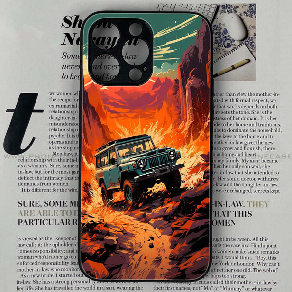 iPhone 15 Pro - Jeep Offroad - Premium Printed Glass soft Bumper shock Proof Case