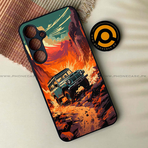 Samsung Galaxy A25 - Jeep Offroad - Premium Printed Glass soft Bumper Shock Proof Case CS-10278