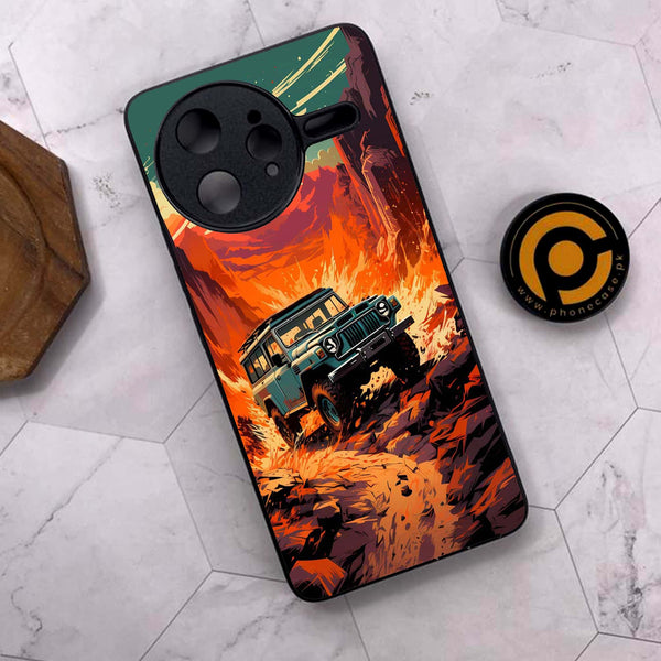 Xiaomi Poco F7 Ultra 5G - Jeep Offroad - Premium Metal Printed soft Bumper shock Proof Case