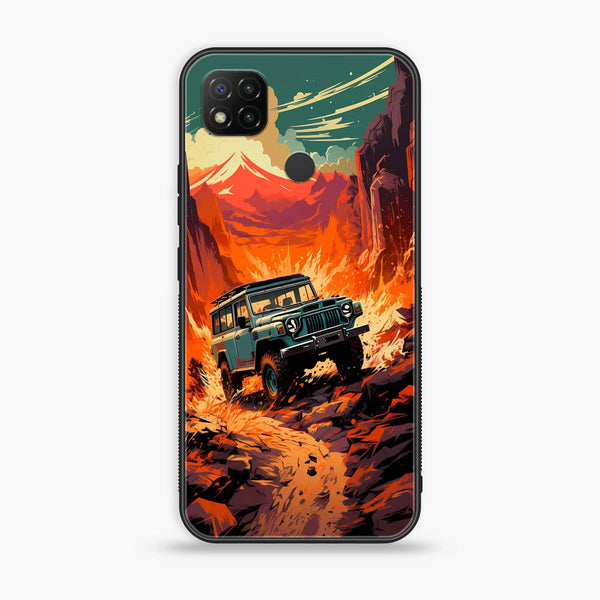 Xiaomi Redmi 9C - Jeep Offroad -  Premium Printed Metal soft Bumper shock Proof Case