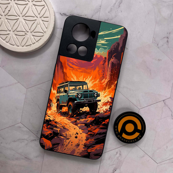 OnePlus 10R - Jeep Offroad  - Premium Metal Printed soft Bumper shock Proof Case