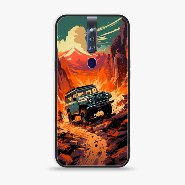 Oppo F11 Pro - Jeep Offroad - Premium Printed Glass soft Bumper shock Proof Case