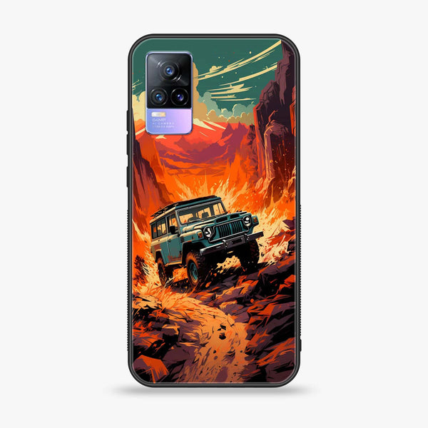 Vivo V21e - Jeep Offroad - Premium Printed Glass soft Bumper Shock Proof Case