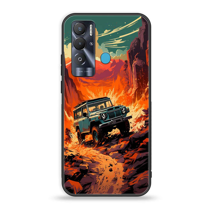 Tecno Pova Neo - Jeep Offroad - Premium Printed Glass soft Bumper Shock Proof Case
