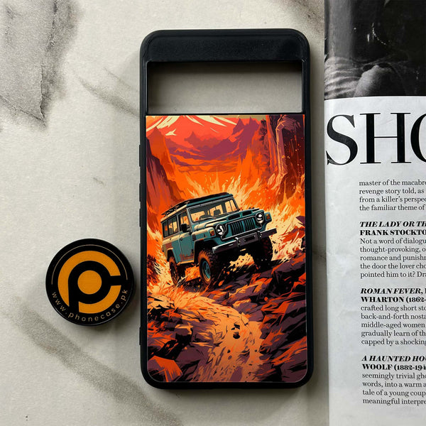 Google Pixel 8 Pro - Jeep Offroad - Premium Printed Glass soft Bumper Shock Proof Case