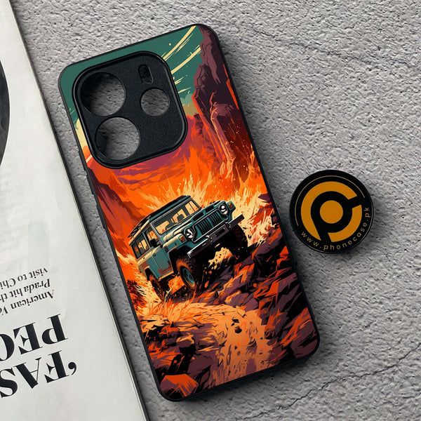 Xiaomi Redmi Note 14 - Jeep Offroad - Premium Printed Glass soft Bumper Shock Proof Case